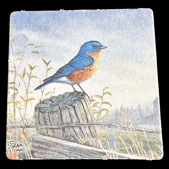 VTG Boys Town Coaster Set 8 Sam Timm 2-Side Cardboard Cabin Truck Lake Bird-Used - Picture 4 of 9